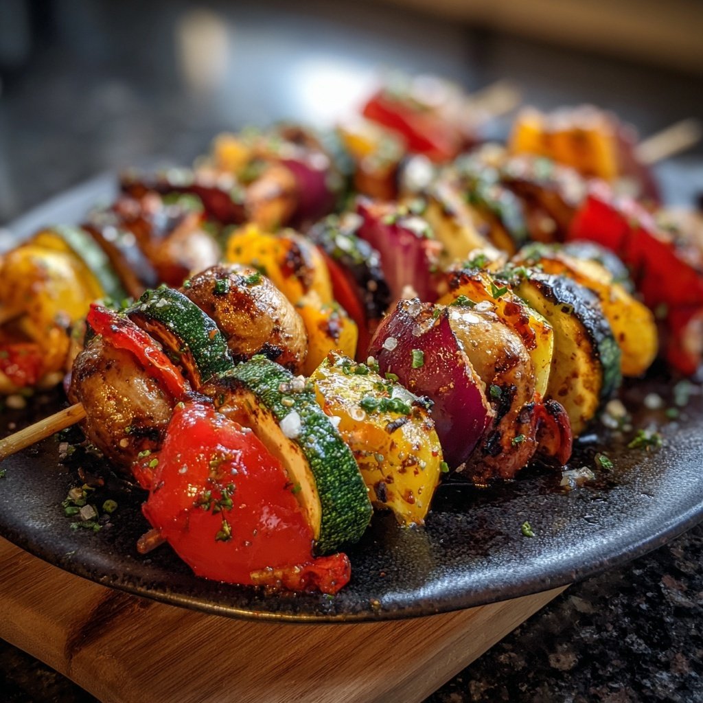 Grillgemüse Spieße Mit Paprika Und Zucchini