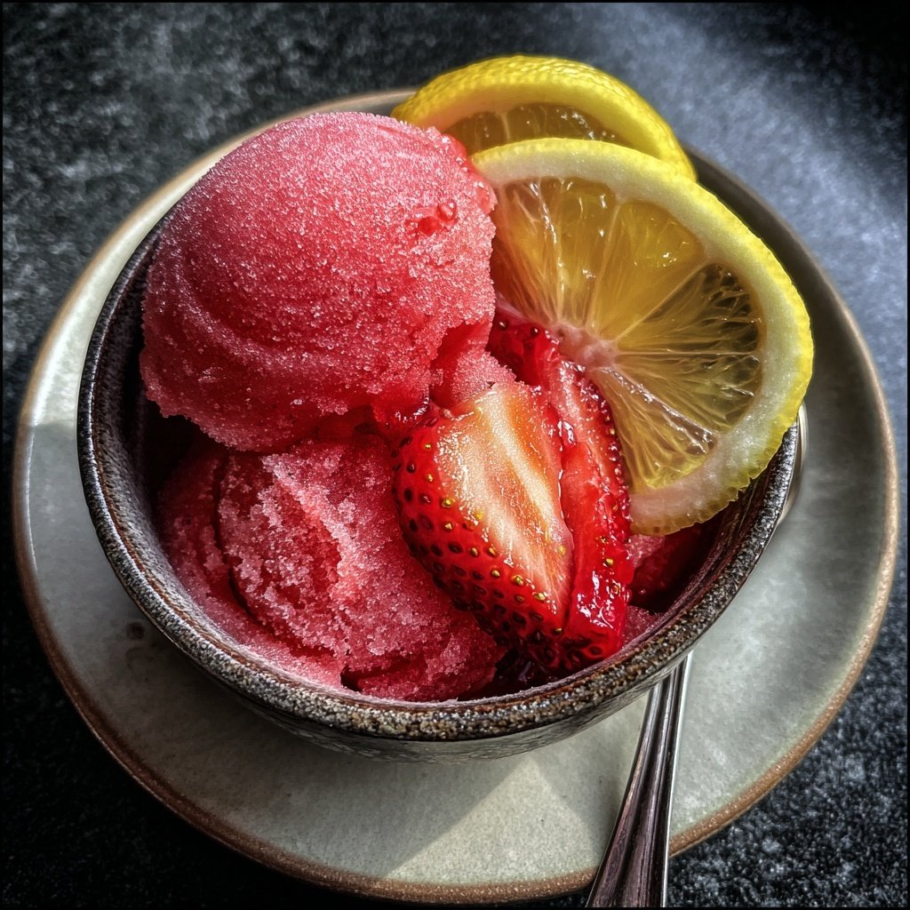 Erdbeer Sorbet Mit Zitrone