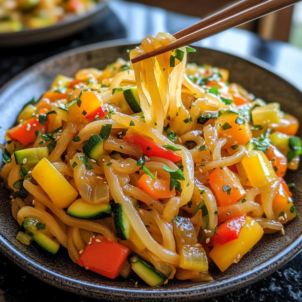 Gemüsepfanne mit Glasnudeln