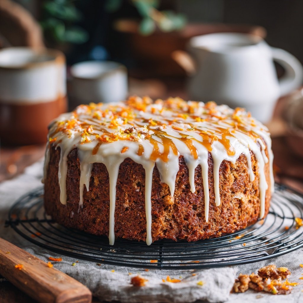 Karottenkuchen Mit Zimt Glasur