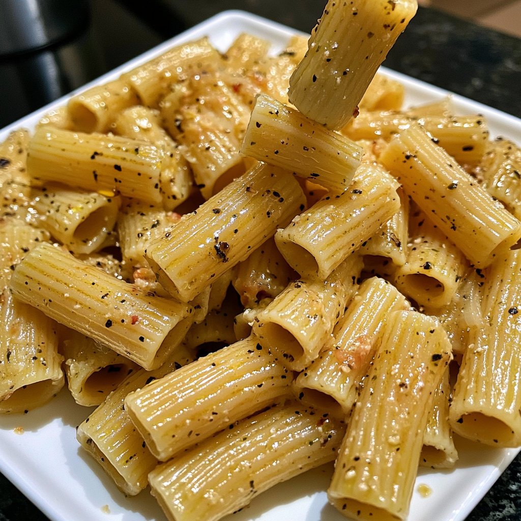 Rigatoni mit Olivenöl und Knoblauch